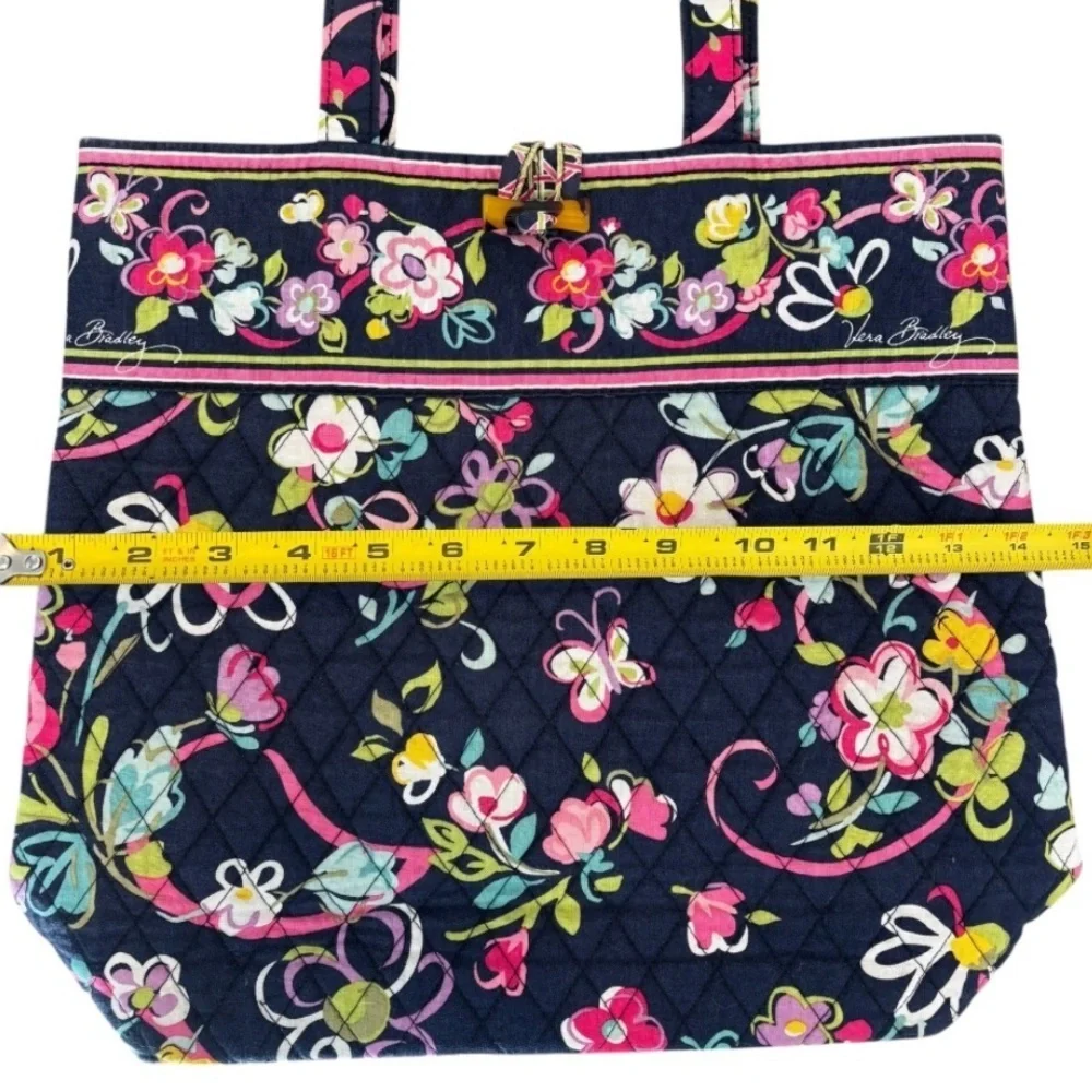 Vera Bradley Women’s “Ribbons” Floral Pattern Quilted Tote Bag